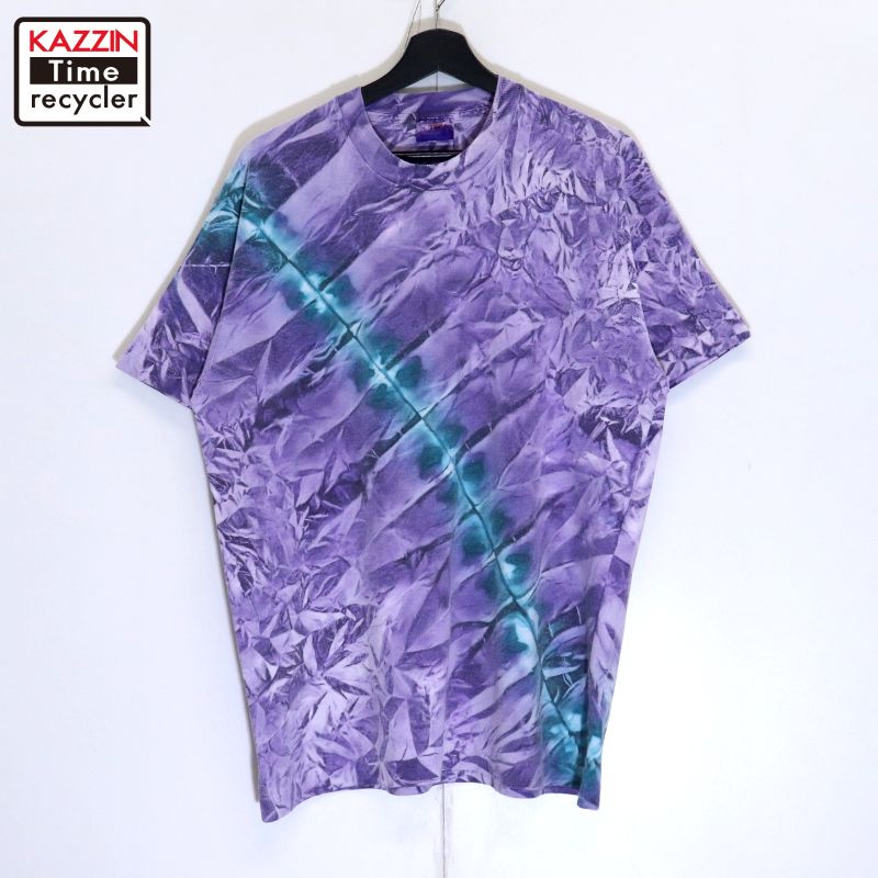 【中古】90s USA製 ヴィンテージ タイダイTシャツ 古着 メンズ 表記Lサイズ パープル