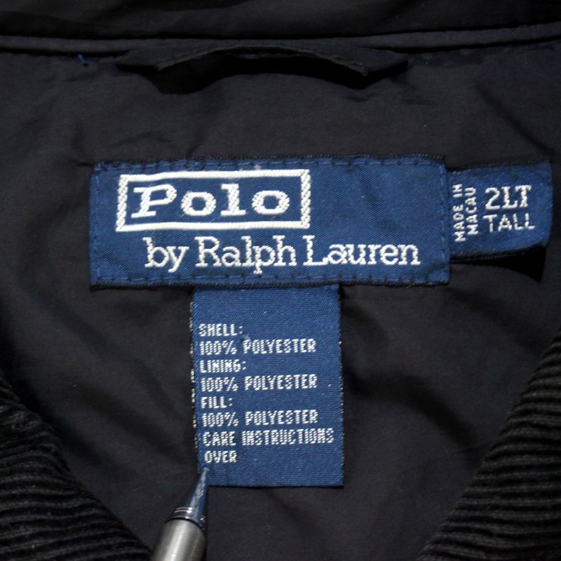 【中古】00s ラルフローレン RALPH LAUREN キルティング ジャケット 古着 メンズ 表記XXLサイズ ブラック