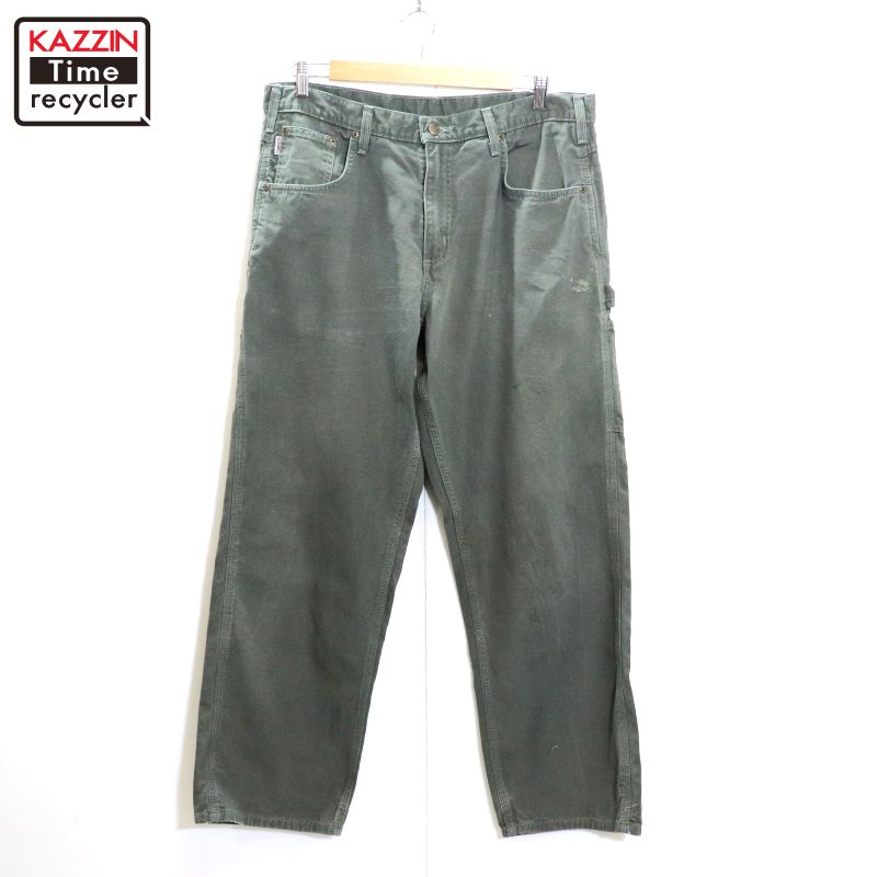 【中古】00s カーハート Carhartt ダック ペインターパンツ 古着 メンズ XLサイズ相当 ビッグサイズ オーバーサイズ カーキ