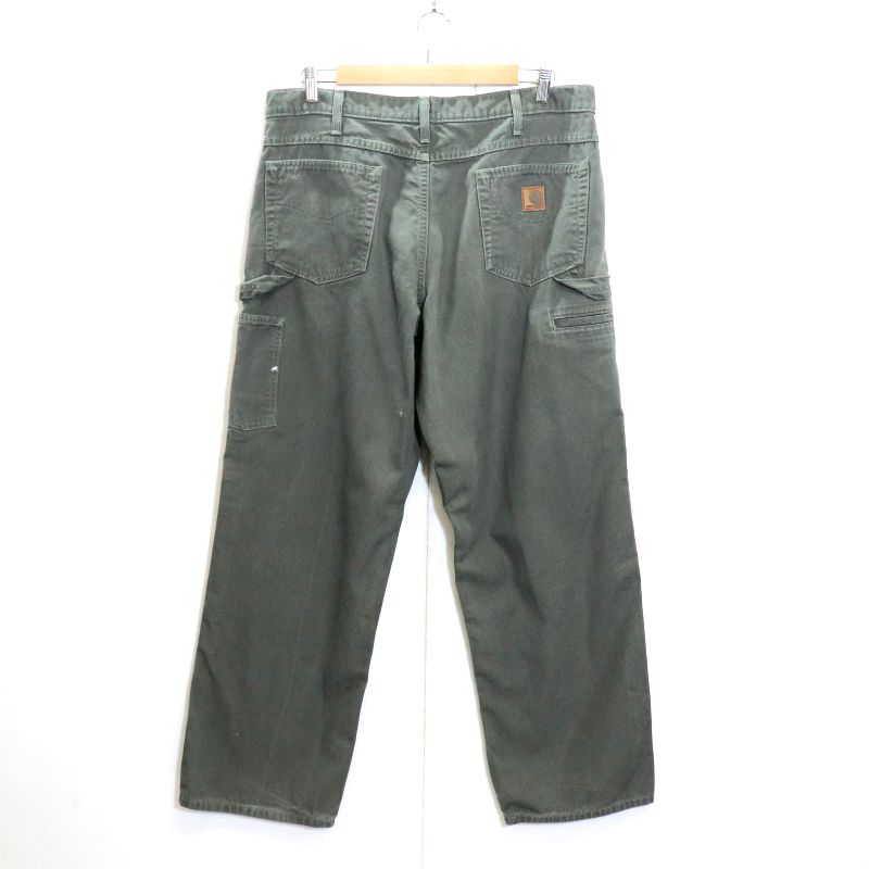 【中古】00s カーハート Carhartt ダック ペインターパンツ 古着 メンズ XLサイズ相当 ビッグサイズ オーバーサイズ カーキ