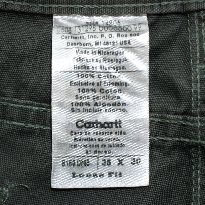 【中古】00s カーハート Carhartt ダック ペインターパンツ 古着 メンズ XLサイズ相当 ビッグサイズ オーバーサイズ カーキ