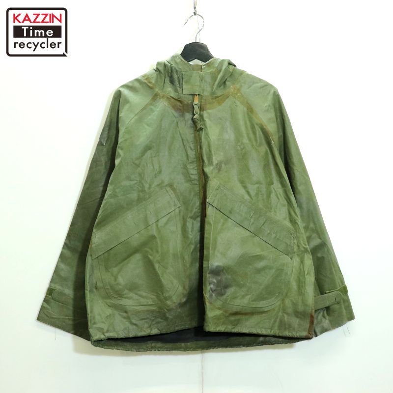 【中古】80s USA製 ヴィンテージ U.S.ARMY レインパーカー ミリタリージャケット 古着 メンズ 表記Mサイズ オリーブグリーン