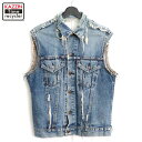 【中古】70s ヴィンテージ リーバイス Levi's BIG E カットオフ ボロ 襤褸 デニムベスト 古着 メンズ Mサイズ相当 ブルー