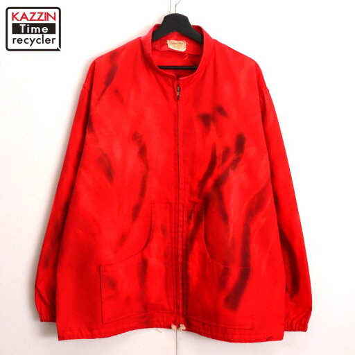 【中古】60s ヴィンテージ タイダイ柄 コットン ジャケット 古着 メンズ XLサイズ相当 ビッグサイズ オーバーサイズ レッド 【中古】60s ヴィンテージ タイダイ柄 コットン ジャケット 古着 メンズ XLサイズ相当 ビッグサイズ オーバーサイズ レッド