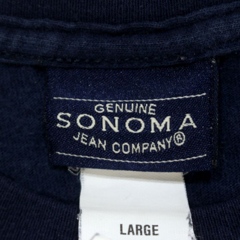 【中古】00s SONOMA ソノマ サーフ ベニスビーチ 半袖Tシャツ 古着 メンズ 表記Lサイズ ネイビー