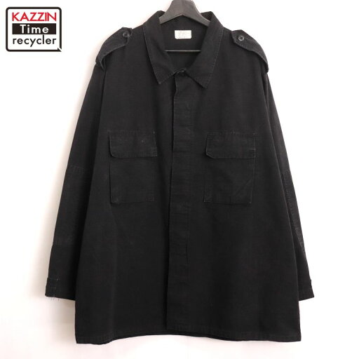 【中古】90s USA製 ヴィンテージ 無地 民間 リップストップ ミリタリージャケット 古着 メンズ 表記XL-REGULARサイズ ブラック 【中古】90s USA製 ヴィンテージ 無地 民間 リップストップ ミリタリージャケット 古着 メンズ 表記XL-REGULARサイズ ブラック