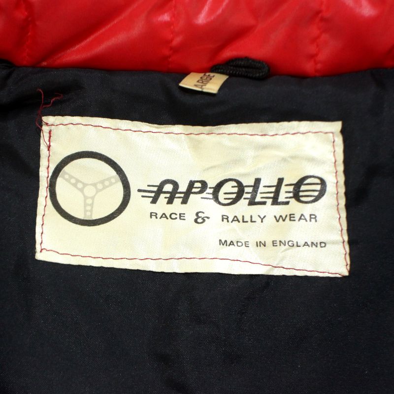 【中古】80s イギリス製 ヴィンテージ APOLLO フェラーリ ナイロン レーシングジャケット 古着 メンズ 表記XLサイズ レッド・ホワイト