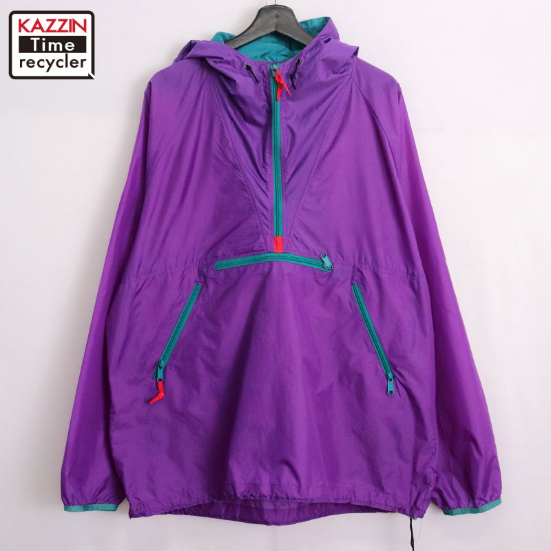 【中古】90s ヴィンテージ シエラデザインズ SIERRADESIGNS アノラック プルオーバー パッカブル ナイロンジャケット 古着 メンズ 表記XLサイズ パープル