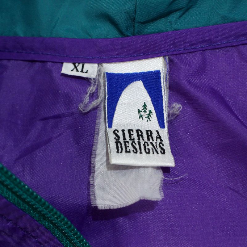 【中古】90s ヴィンテージ シエラデザインズ SIERRADESIGNS アノラック プルオーバー パッカブル ナイロンジャケット 古着 メンズ 表記XLサイズ パープル