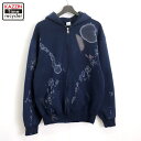 【中古】90s ヴィンテージ ラッセル RUSSELL フルジップ スウェット パーカー 古着 メンズ 表記Mサイズ ネイビー(4)