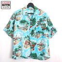【250701】60年代 ヴィンテージ vintage ハワイアンシャツ ライトブルー 中古品 USED #XL アメカジ