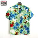 【250703】60年代 ヴィンテージ vintage ハワイアンシャツ セージグリーン 中古品 USED #M アメカジ