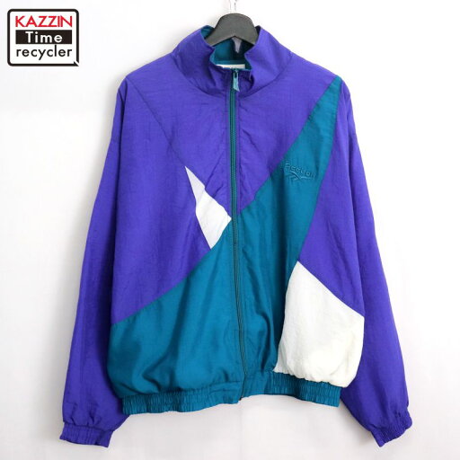【中古】90s ヴィンテージ リーボック Reebok ナイロンジャケット 古着 メンズ 表記XLサイズ ブルー 【中古】90s ヴィンテージ リーボック Reebok ナイロンジャケット 古着 メンズ 表記XLサイズ ブルー