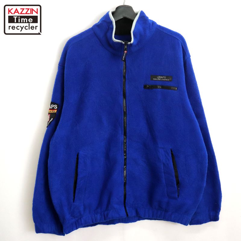 Rakuten - 【中古】90s ヴィンテージ チャップスラルフローCHAPS RALPH LAUREN フリースジャケット 古着 メンズ 表記Lサイズ ブルー
