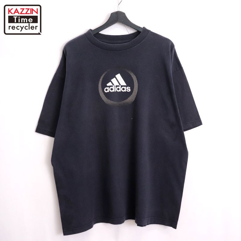 【中古】00s アディダス adidas 半袖Tシャツ 古着 メンズ 表記XLサイズ ブラック