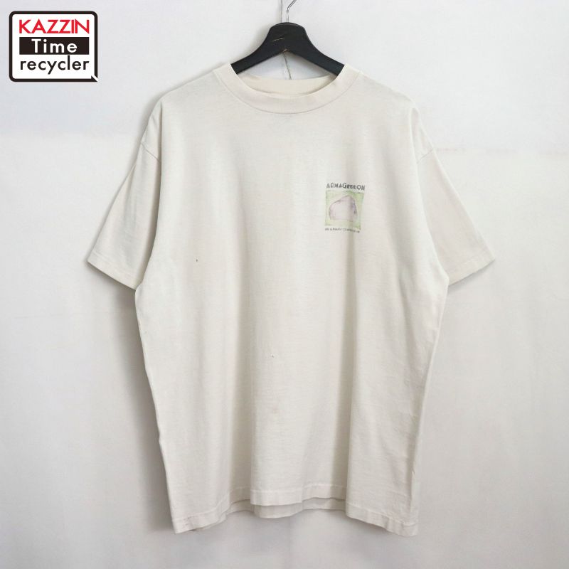 【中古】90s USA製 ヴィンテージ 半袖Tシャツ 古着 メンズ 表記Lサイズ ホワイト