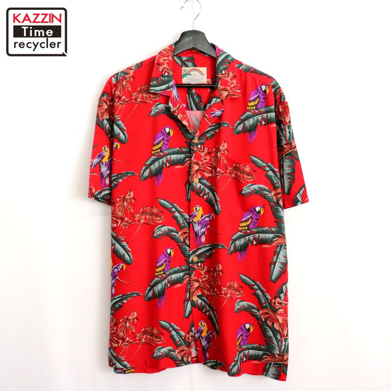【250711】90年代 ヴィンテージ vintage ハワイアンシャツ レッド 中古品 USED #XL アメカジ