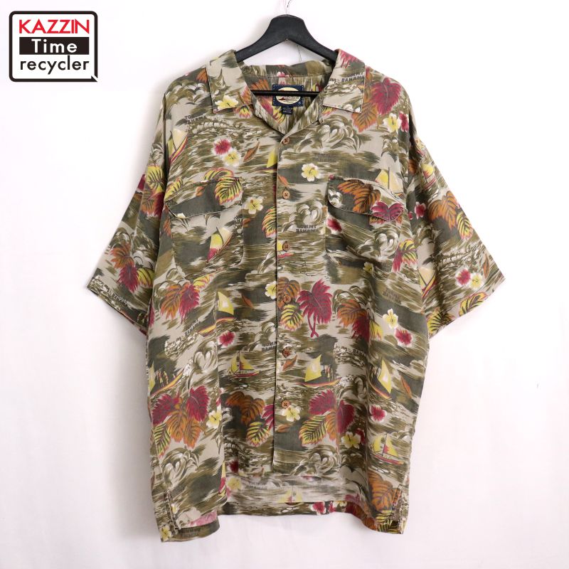 【250711】2000年代 ハワイアンシャツ トミーバハマ レッド 中古品 USED #XL アメカジ