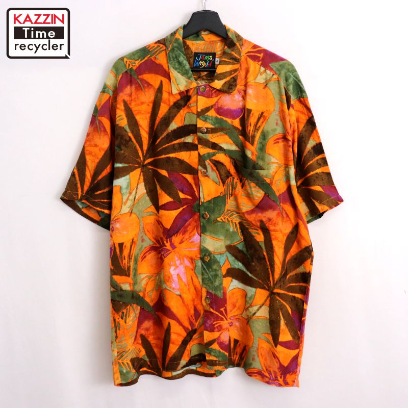 【250711】90年代 ヴィンテージ vintage ハワイアンシャツ マルチカラー 中古品 USED #XL アメカジ