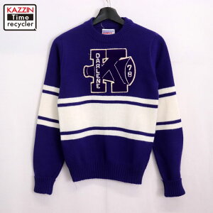 【中古】70s ヴィンテージ CHEERLEADER チアリーダー ニットセーター 古着 レディース 表記34サイズ パープル