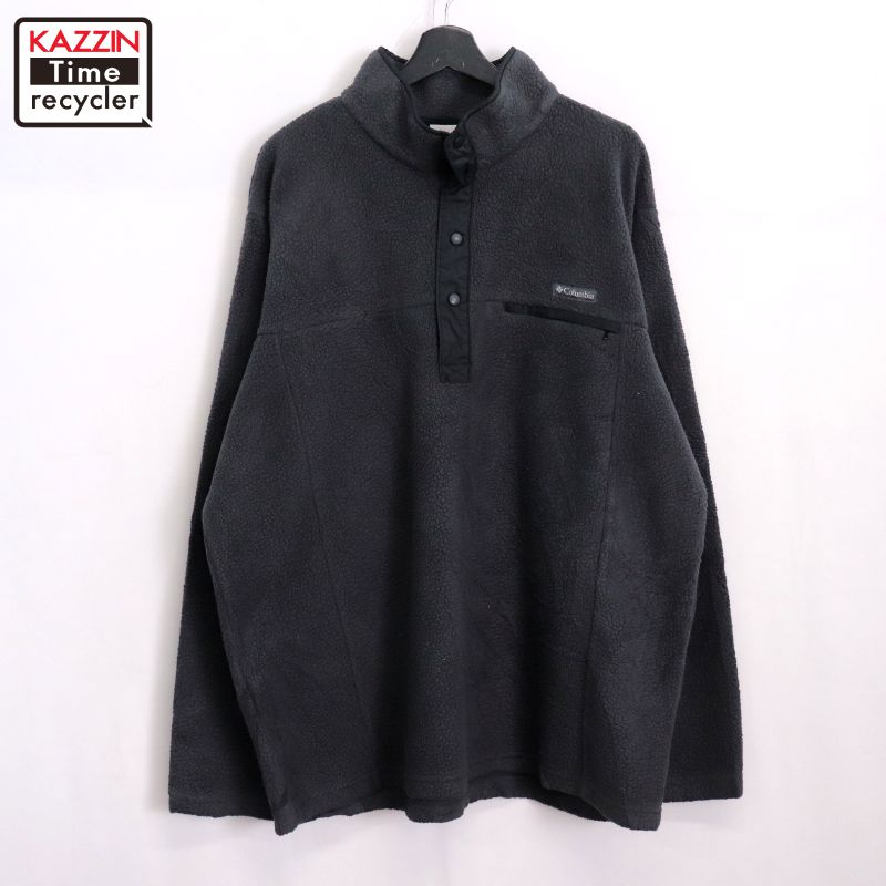 P10倍! 【中古】00s コロンビア Columbia プルオーバー フリースジャケット 古着 メンズ 表記XLサイズ グレー