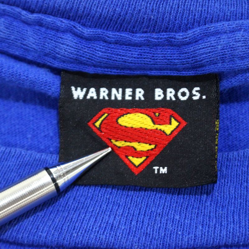 【中古】00s USA製 スーパーマン Superman 半袖Tシャツ 古着 メンズ 表記XLサイズ ブルー — vista 3