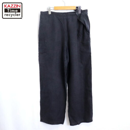 【中古】90s ヴィンテージ リネン イージーパンツ 古着 レディース Sサイズ相当 ブラック 【中古】90s ヴィンテージ リネン イージーパンツ 古着 レディース Sサイズ相当 ブラック