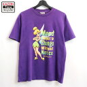 【中古】00s ディズニー Disney ティンカーベル 半袖Tシャツ 古着 メンズ 表記Mサイズ パープル