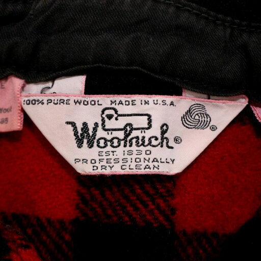 【中古】60s USA製 ヴィンテージ ウールリッチ WOOLRICH ブロックチェック柄 ウール 長袖シャツ 古着 メンズ 表記Mサイズ レッド