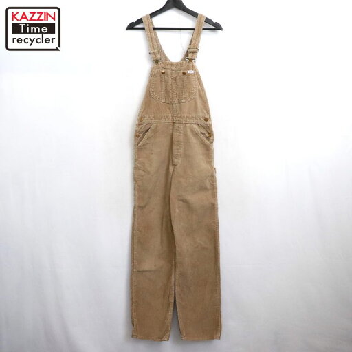 【中古】70s USA製 ヴィンテージ リー Lee コーデュロイ オーバーオール 古着 メンズ Sサイズ相当 ベージュ 【中古】70s USA製 ヴィンテージ リー Lee コーデュロイ オーバーオール 古着 メンズ Sサイズ相当 ベージュ