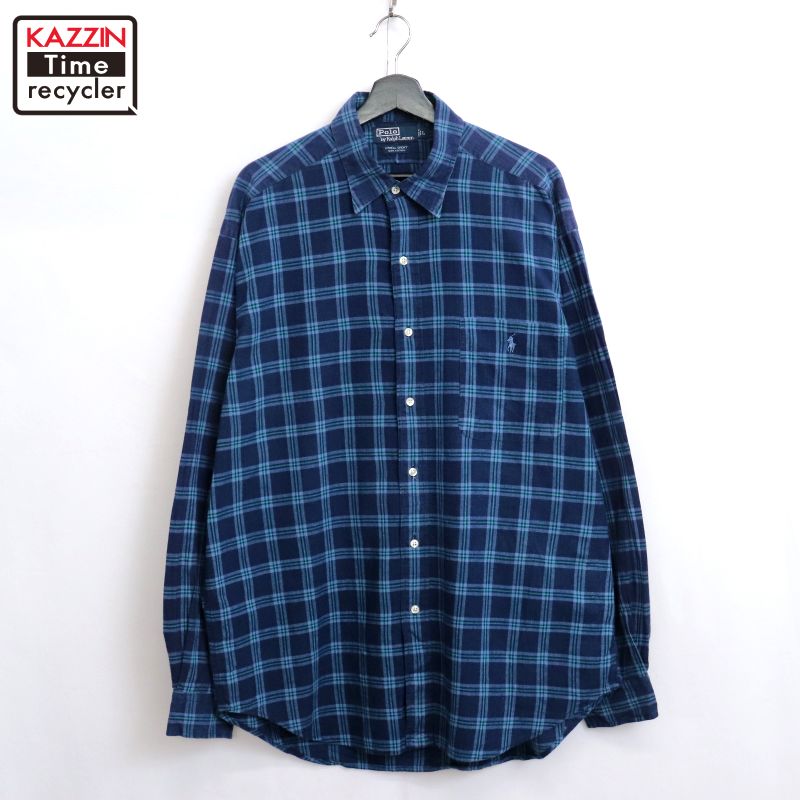 【中古】00s ラルフローレン RALPH LAUREN チェック柄 長袖シャツ 古着 メンズ 表記Lサイズ ネイビーCondition 状態コンディション追記全体 : 色あせ※記載しきれない微細な汚れやダメージがある場合がございます。あくまで古着であるということを理解頂いたうえ、ご検討くださいませ。Detail 詳細年代2000年代 00s ブランドラルフローレン RALPH LAUREN 生産国インド カラーネイビー素材コットン柄チェック柄 刺繍刺繍Size サイズサイズ表記L着用感メンズXLサイズ相当実寸肩幅 : 56 cm 身幅 : 67 cm 着丈 : 83 cm袖丈 : 66 cm ※丁寧に計測していますが若干の誤差はご了承下さい。※採寸は弊社独自の場所で計測しております。※特に着丈に関しましては、前身頃襟元よりの計測となっておりますのでご注意ください。 詳しくはサイズガイドをご覧ください。→→メンズ 長袖シャツの他の商品を見る→→ラルフローレンの他の商品を見る→→BIGサイズの他の商品を見る