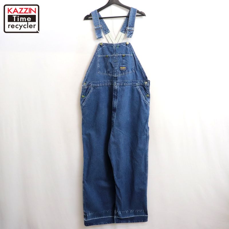 【中古】70s USA製 ヴィンテージ オシュコシュ OSHKOSH ローバック デニム オーバーオール 古着 メンズ XL~サイズ相当 ビッグサイズ オーバーサイズ ブルー