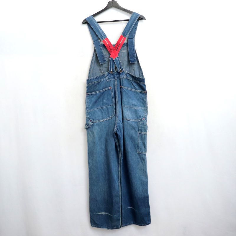 【中古】60s ヴィンテージ ビッグマック BIGMAC ローバック デニム オーバーオール 古着 メンズ Sサイズ相当 ブルー