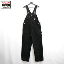 【中古】00s カーハート Carhartt BLK ダブルニー ダック オーバーオール 古着 メンズ XLサイズ相当 ビッグサイズ オーバーサイズ ブラック