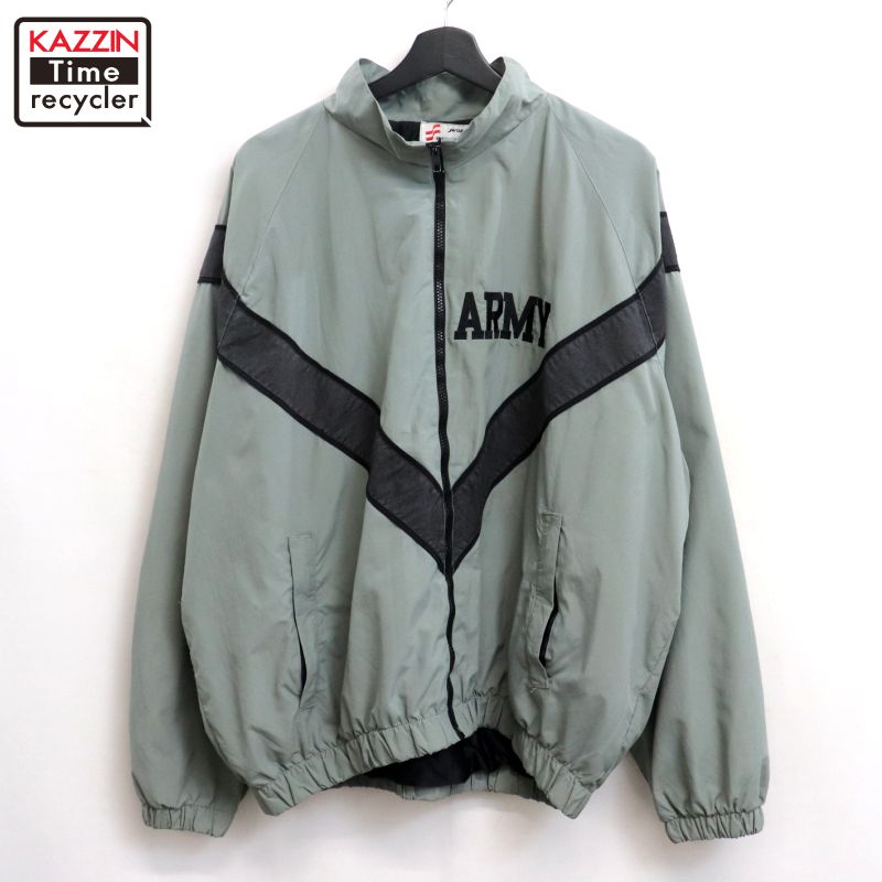【中古】90s USA製 ヴィンテージ U.S.ARMY リフレクター トレーニング ミリタリージャケット 古着 メンズ 表記L-Rサイズ グレー