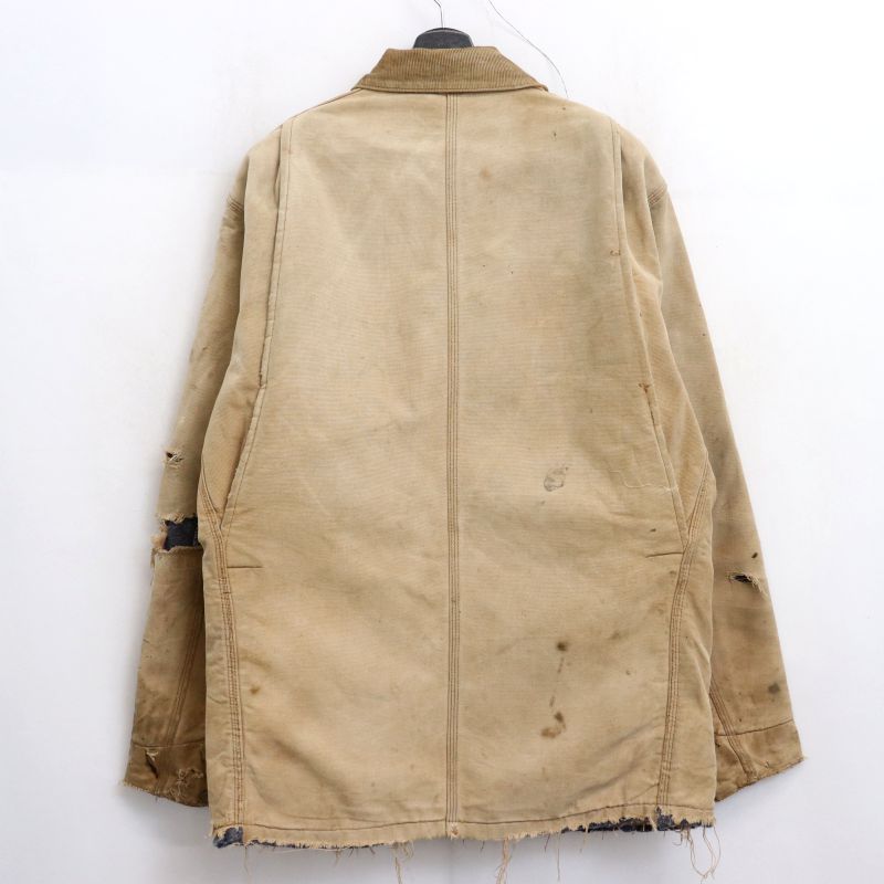 【中古】70s ヴィンテージ カーハート Carhartt ミシガンチョアコート 裏地ブランケット 襟コーデュロイ ダック ジャケット 古着 メンズ 表記42Tallサイズ ブラウン