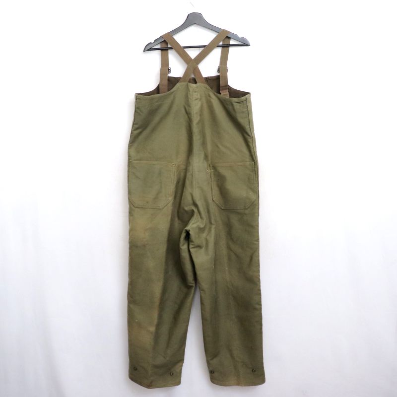 【中古】40s USA製 ヴィンテージ U.S.NAVY N1 コの字 デッキパンツ 古着 メンズ XL~サイズ相当 ビッグサイズ オーバーサイズ オリーブグリーン