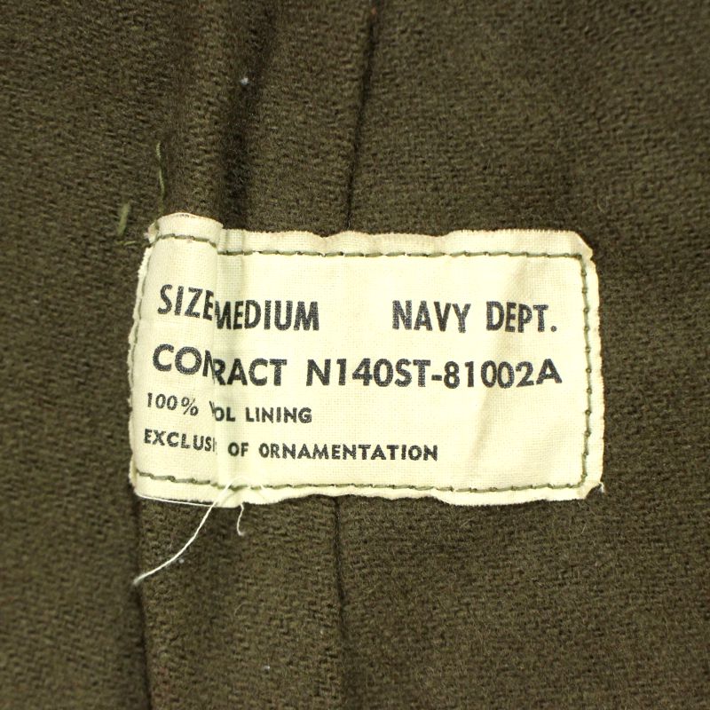 【中古】40s USA製 ヴィンテージ U.S.NAVY N1 コの字 デッキパンツ 古着 メンズ XL~サイズ相当 ビッグサイズ オーバーサイズ オリーブグリーン