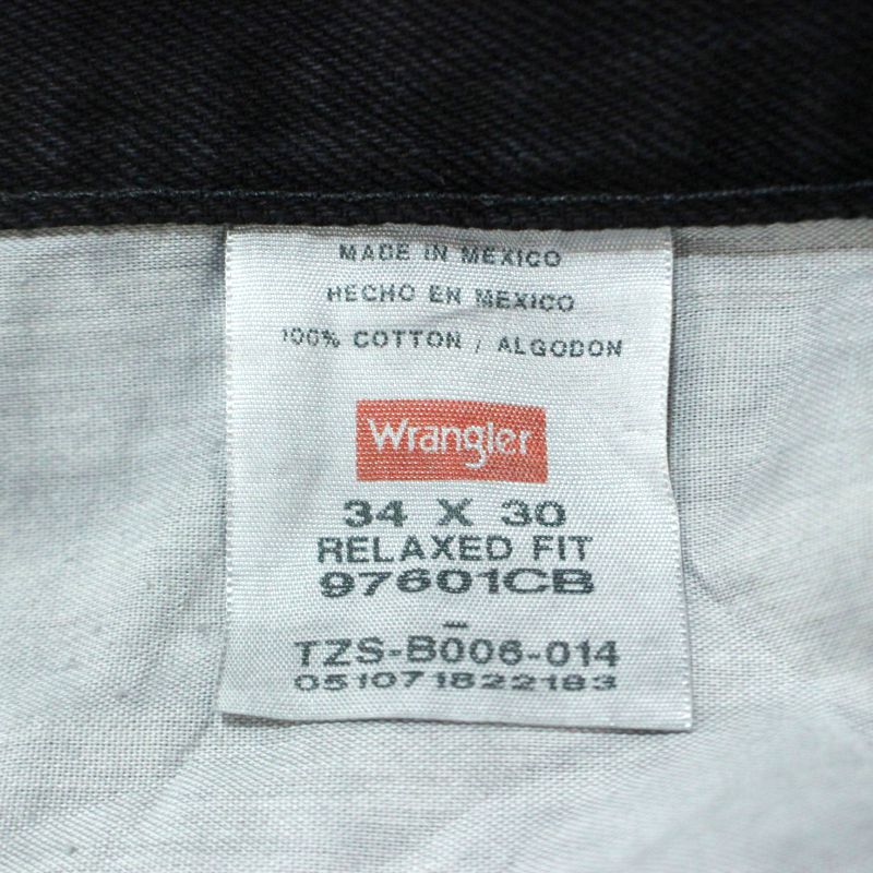 【中古】00s ラングラー Wrangler ブラック デニムパンツ 古着 メンズ Lサイズ相当 ブラック