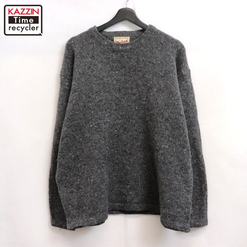 P10倍! 【中古】00s ウールリッチ WOOLRICH 無地 ネップ ニットセーター 古着 レディース 表記XLサイズ..