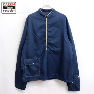 【中古】70s ヴィンテージ ナイロンジャケット 古着 メンズ XLサイズ相当 ビッグサイズ オーバーサイズ ネイビー