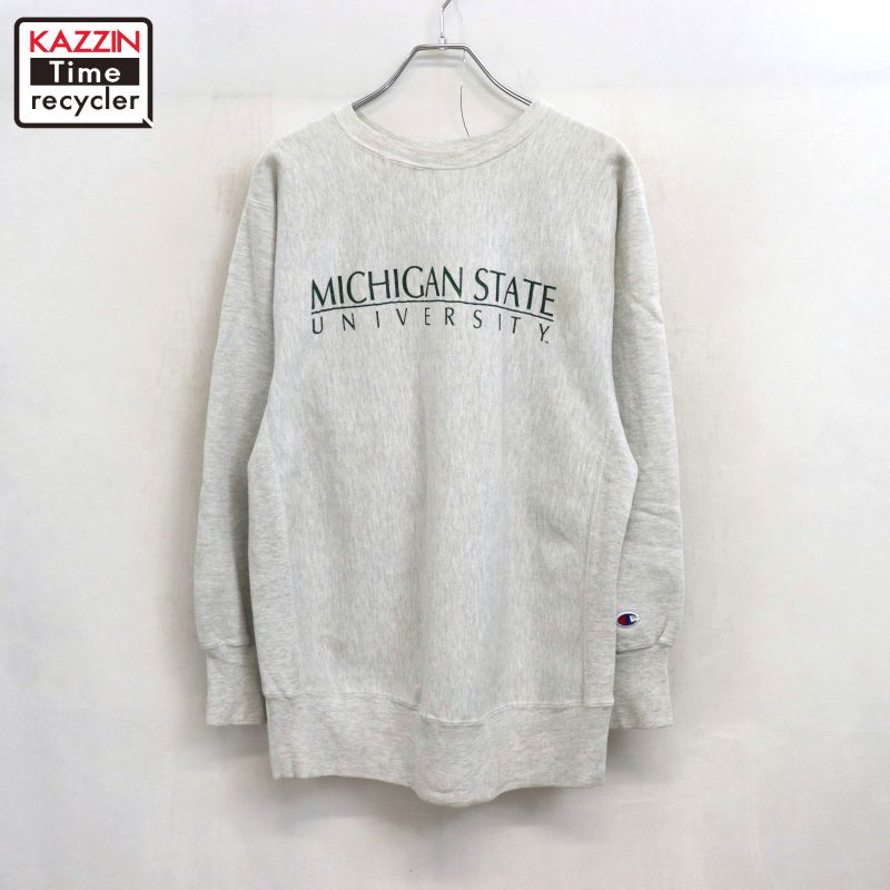 Sport - P10倍 【中古】90s USA製 ヴィンテージ チャンピオン Champion ミシガン カレッジ リバースウィーブスウェット 古着 メンズ 表記XLサイズ グレー