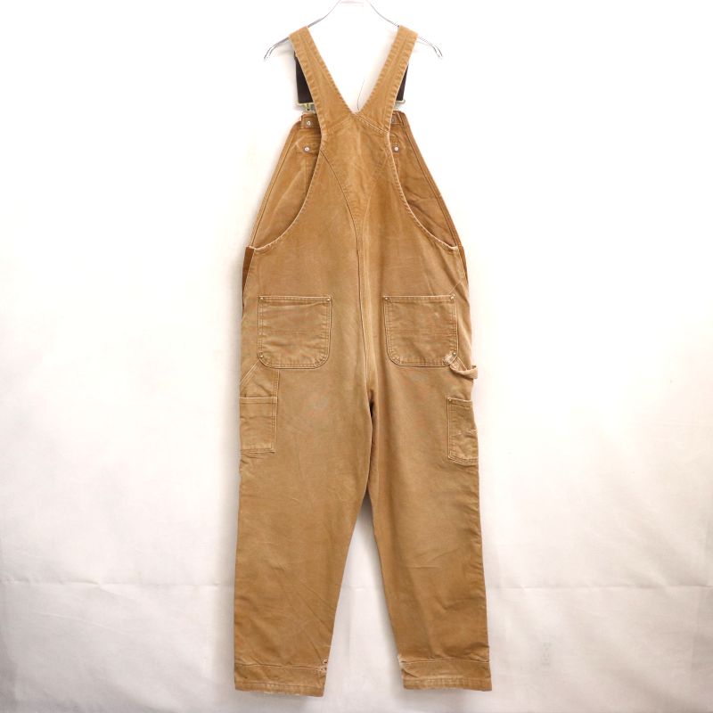 【中古】00s カーハート Carhartt ダブルニー R01-M ダック オーバーオール 古着 メンズ XLサイズ相当 ビッグサイズ オーバーサイズ ブラウン