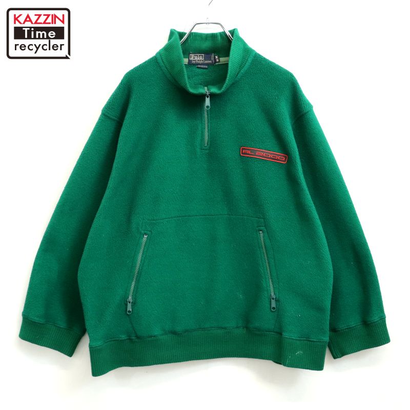 Rakuten - 【中古】00s ラルフローレン RALPH LAUREN RL2000 ハーフジップ プルオーバー フリースジャケット 古着 メンズ 表記Mサイズ グリーン