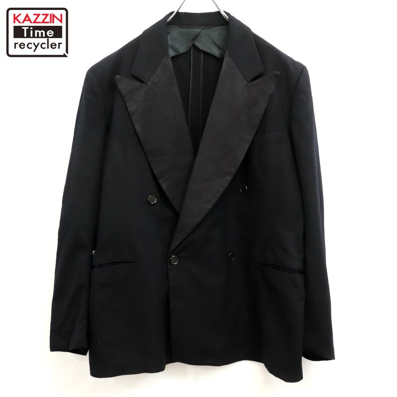 Rakuten - 【中古】60s ヴィンテージ タキシード ダブルブレスト ウール テーラードジャケット 古着 メンズ 表記42サイズ ブラック