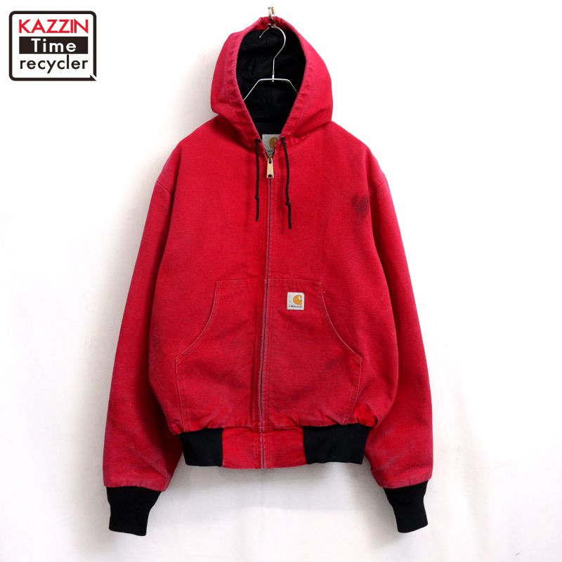 【中古】90s ヴィンテージ カーハート Carhartt アクティブ ダック ジャケット 古着 メンズ XLサイズ相当 ビッグサイズ オーバーサイズ レッド