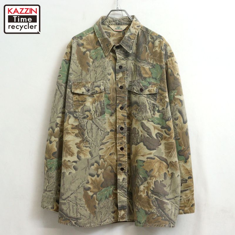 乐天商城 - 【中古】80s ヴィンテージ レッドヘッド REDHEAD リアルツリーカモ 長袖シャツ 古着 メンズ XLサイズ相当 ビッグサイズ オーバーサイズ マルチカラー
