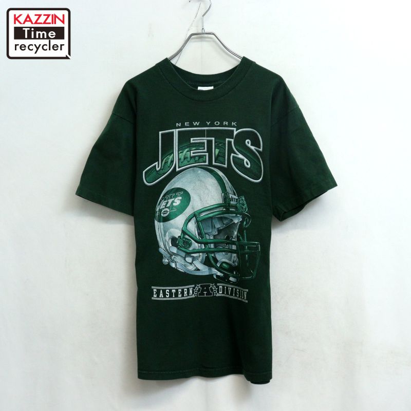 Rakuten - 【中古】90s USA製 NFL ヴィンテージ ニューヨーク・ジェッツ 半袖Tシャツ 古着 メンズ 表記Lサイズ グリーン
