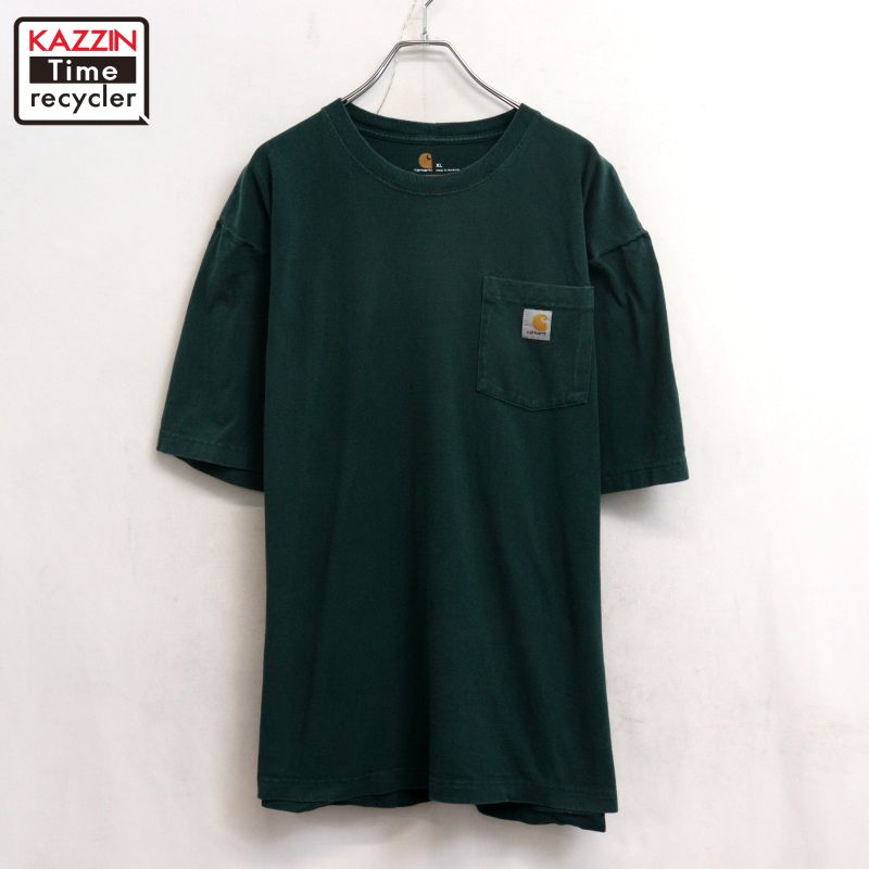 Rakuten - 【中古】00s カーハート Carhartt ポケット付き 半袖Tシャツ 古着 メンズ 表記XLサイズ グリーン