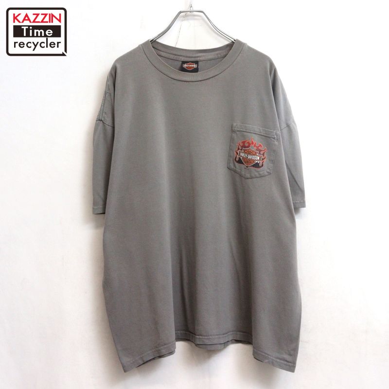 Rakuten - 【中古】00s ハーレーダビッドソン HARLEY DAVIDSON ポケットT 半袖Tシャツ 古着 メンズ 表記XXLサイズ グレー